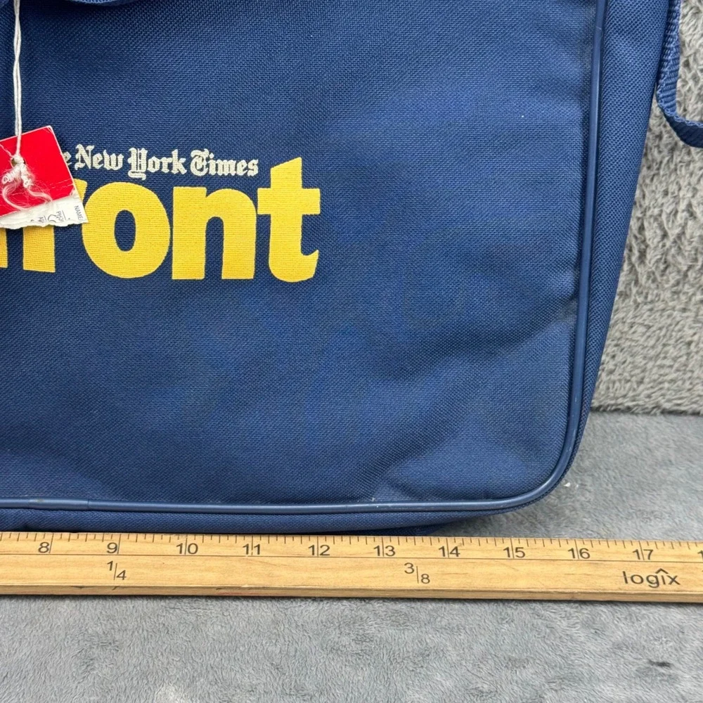 Scholastic NYT Upfront Messenger Bag Unisex OS Navy Blue Excellent Canvas Laptop